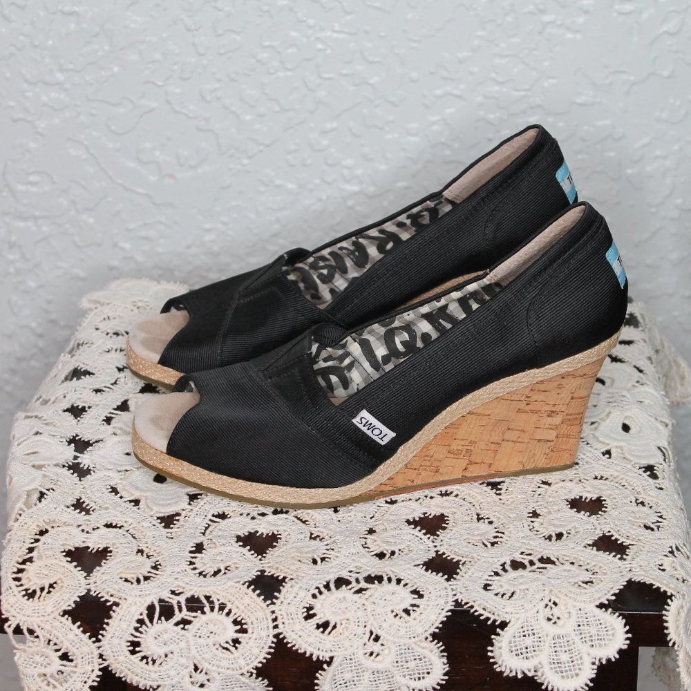 TOMS Wedge Canvas Shoes
